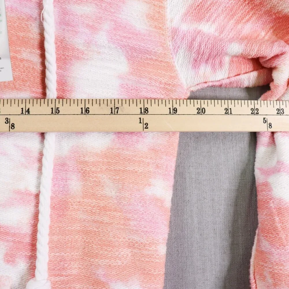 Southern Spirit Hoodie Sweatshirt Women S Coral Pink Tie Dye Terry Pullover New - Picture 9 of 10